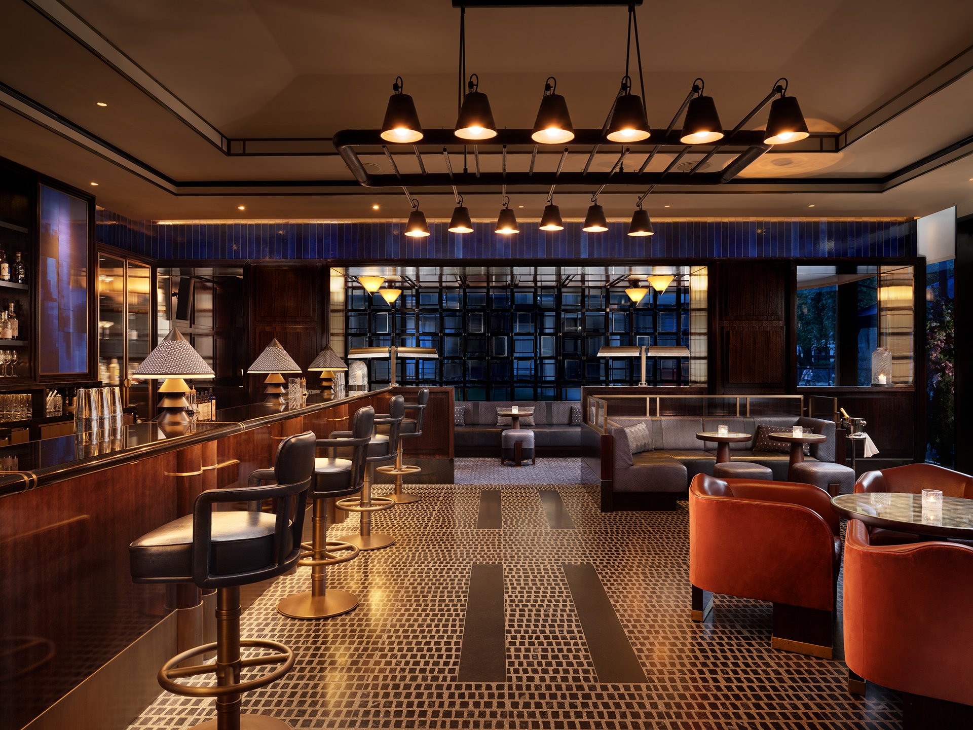 Bar tables and dining tables at Nobu bar